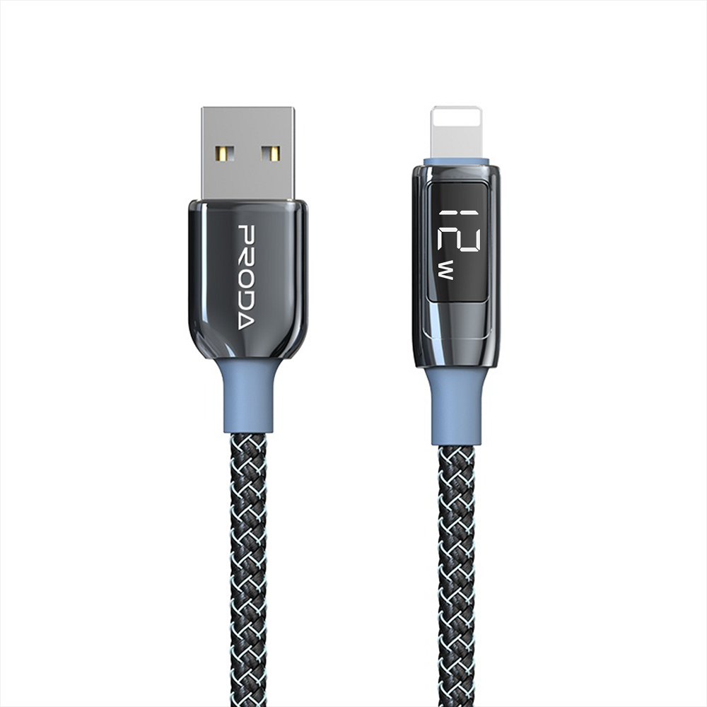 Câble USB Charge Rapide Lightning Mâle vers USB A Mâle 5V-2.4A 12W PD 1.2M