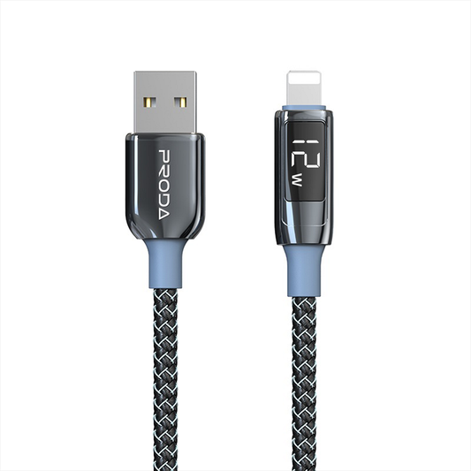 Câble USB Charge Rapide Lightning Mâle vers USB A Mâle 5V-2.4A 12W PD 1.2M
