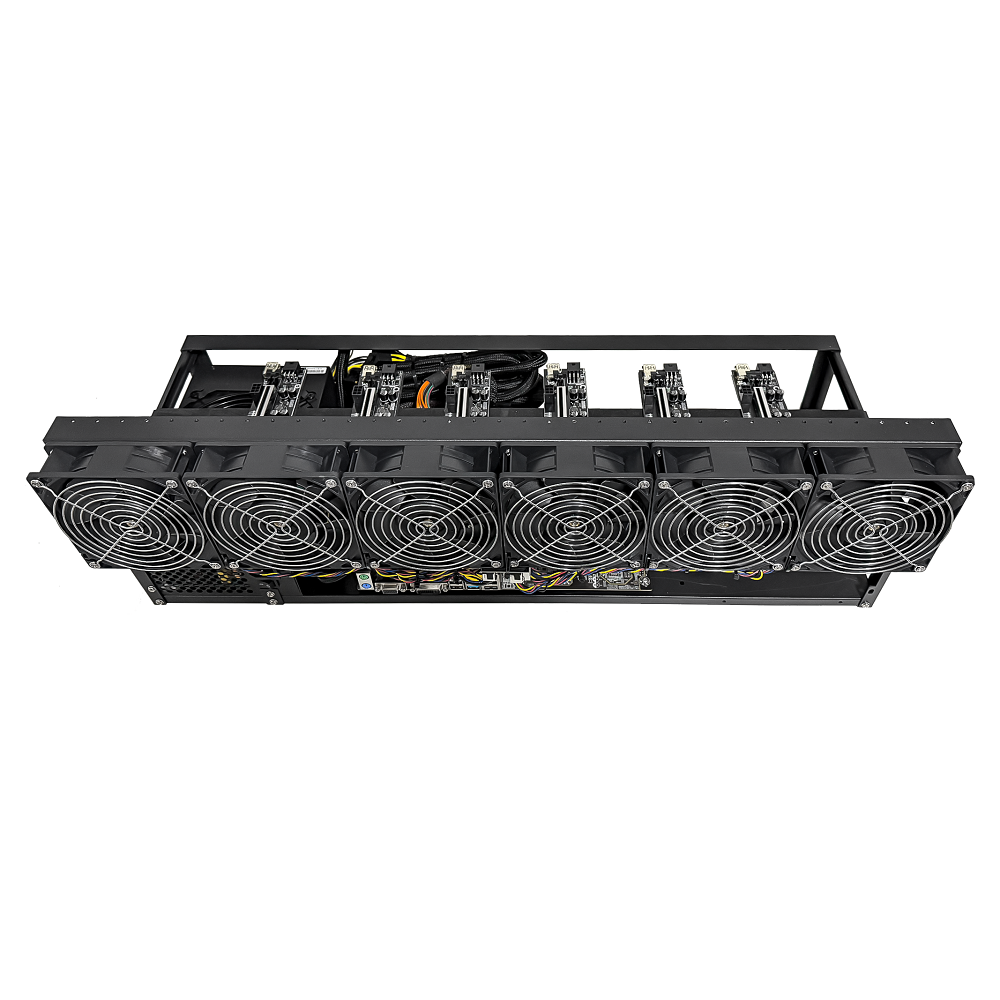 Rig Minage Plateforme Ouverte Sans GPU 3200W - Compatible avec 6 GPU PCIe 16Pin uniquement