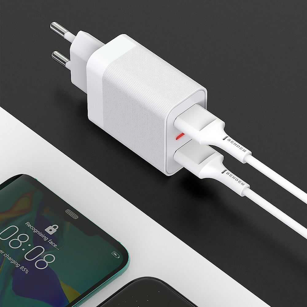 Kit Chargeur Prise Secteur Lightning Charge Rapide USB A 2.4A 12W