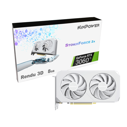 Carte Graphique Kinpower GeForce RTX 3060 Ti Stormforce 2x GDDR6 8G