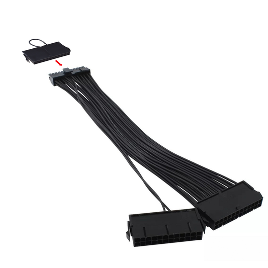 Câbles d'alimentation Dual PSU ATX 24Pin 1 Mâle vers 2 Femelle