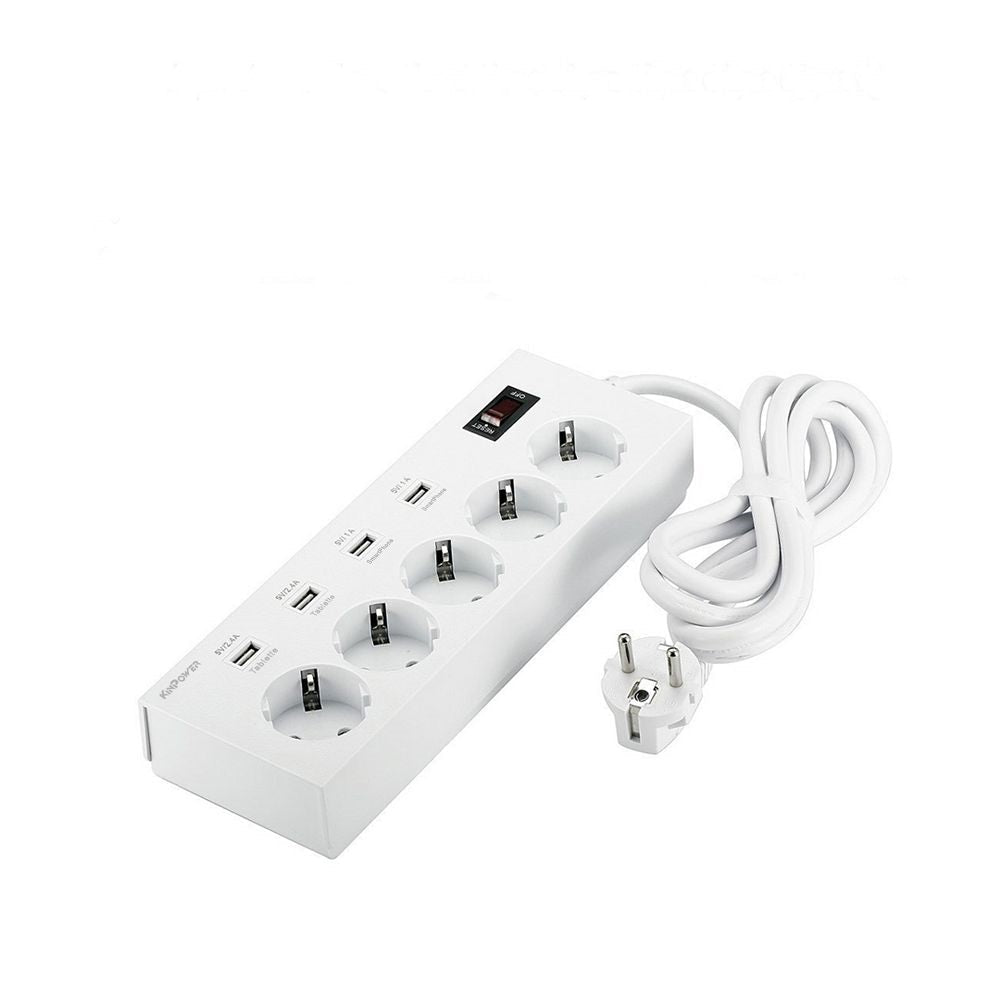Multiprise parasurtenseurs 5 prises 4 USB avec interrupteur