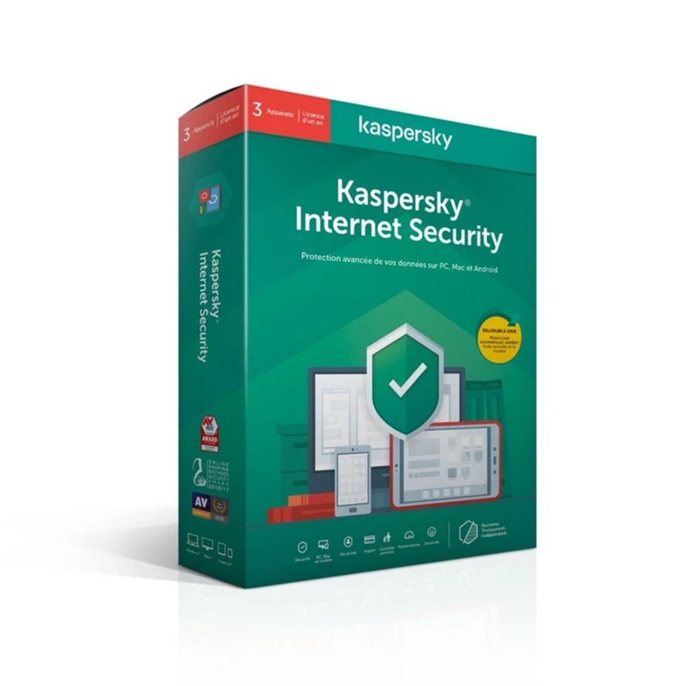 Kaspersky Internet Security 2021 1 Postes 1 An - Version Téléchargement