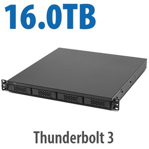 16.0TB (1x4.0TB NVMe + 3x4.0TB HDD) Flex 1U4 4-Bay Rackmount Thunderbolt Storage,