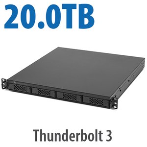 20.0TB (1x8.0TB NVMe + 3x4.0TB HDD) Flex 1U4 4-Bay Rackmount Thunderbolt Storage,