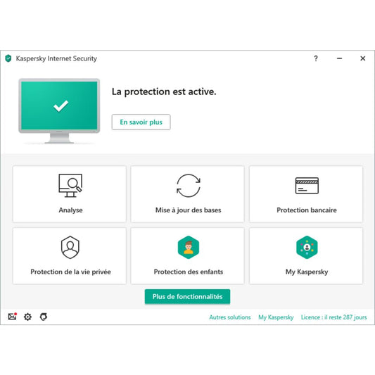 Kaspersky Internet Security 2021 3 Postes 1 An - Version Téléchargement