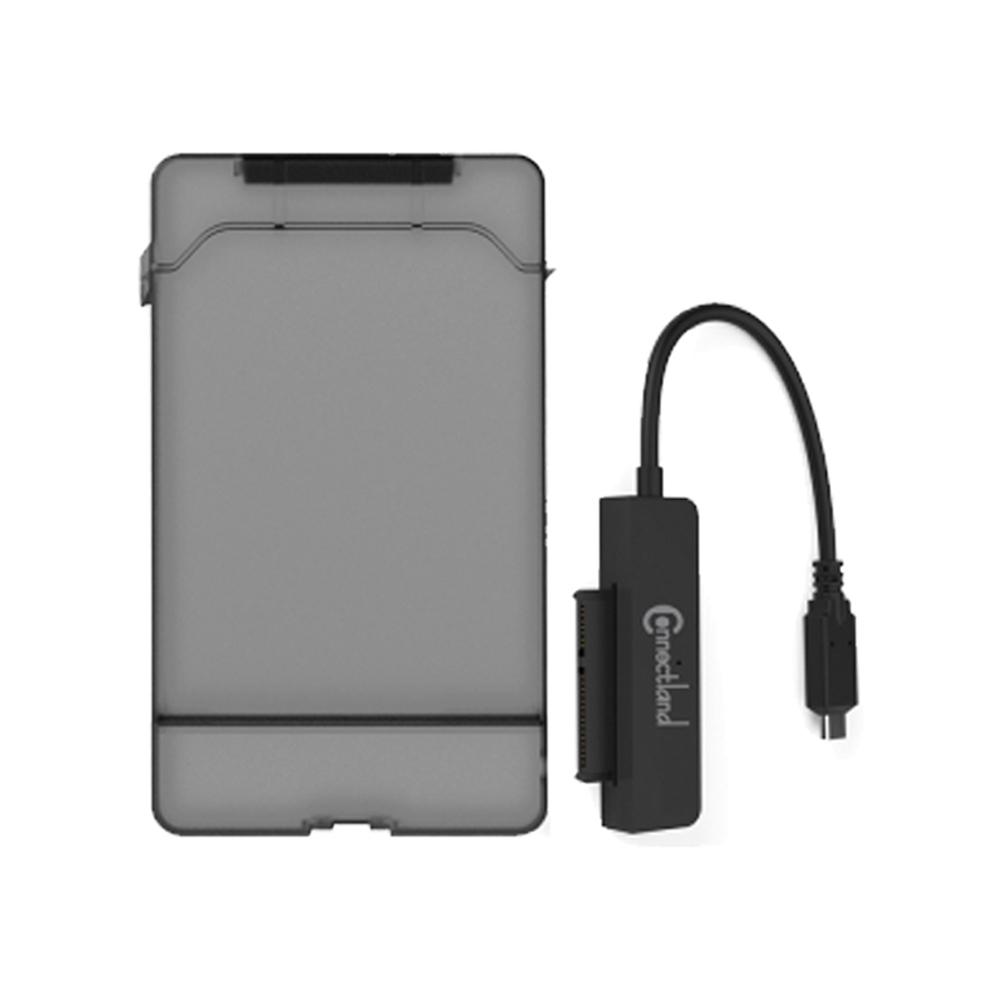 Connectland Boîtier externe 2 en 1 pour disque dur 2.5'' SATA USB Type C 3.1