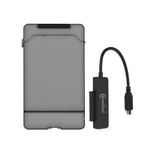 Connectland Boîtier externe 2 en 1 pour disque dur 2.5'' SATA USB Type C 3.1