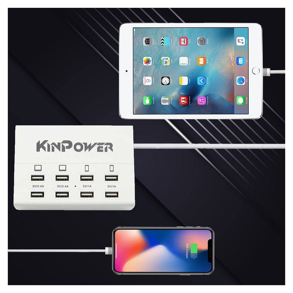 Multi-ports Chargeur USB 8 ports Puissance 65W