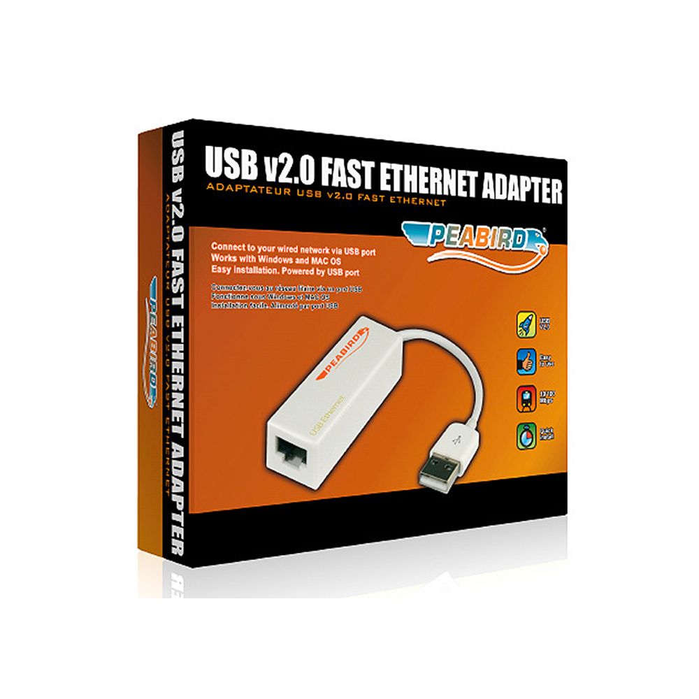 Peabird Adaptateur USB v2.0 vers réseau RJ45 10/100 Mbps