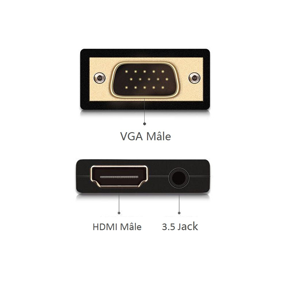 Kinpower Adaptateur convertisseur VGA vers HDMI