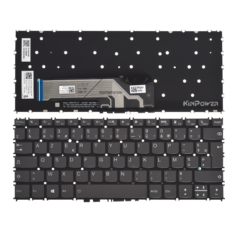 Clavier Azerty Français Compatible avec Lenovo Yoga Slim 7 13ITL5 Rétro-éclairage