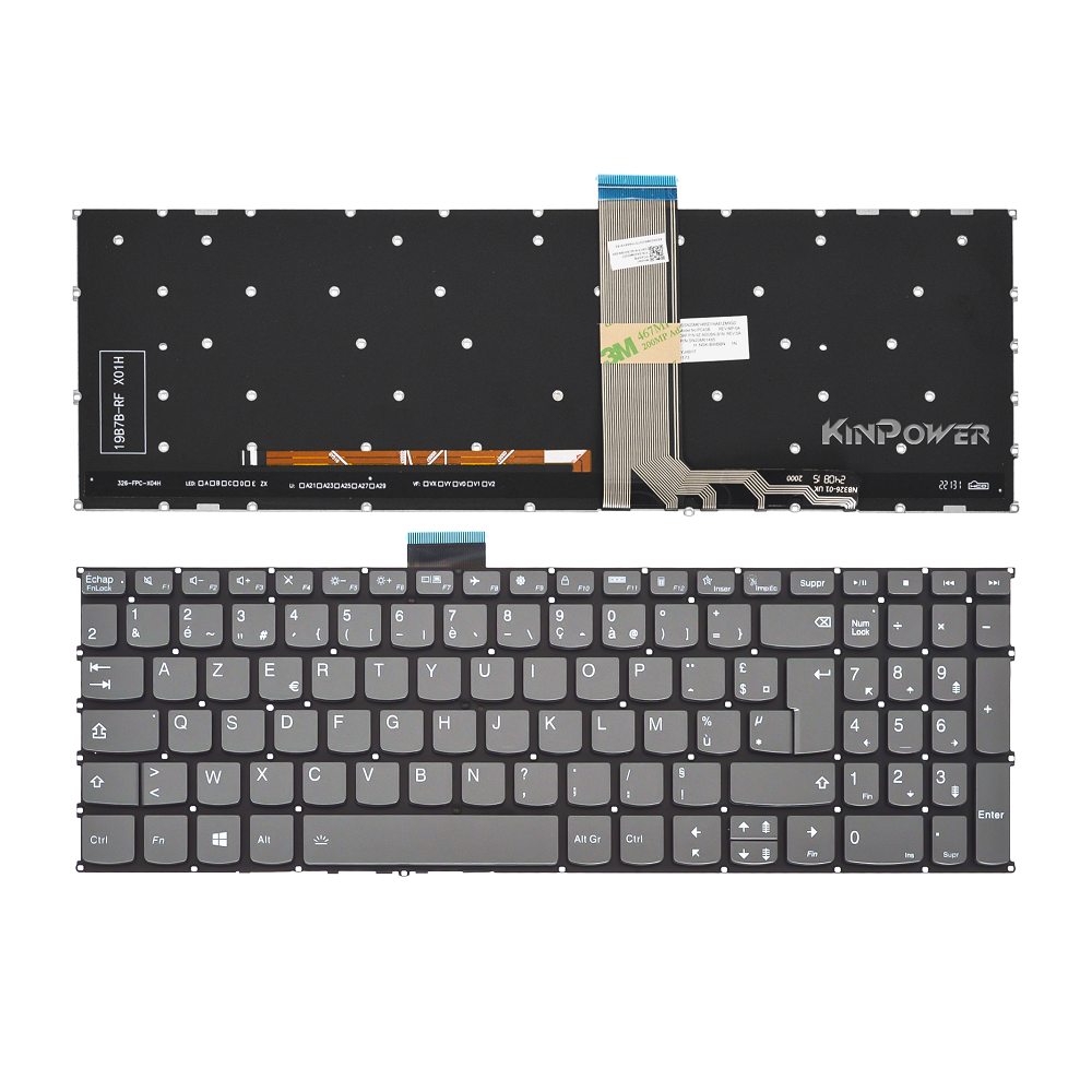 Clavier Azerty Français Compatible avec Lenovo IdeaPad 3 17ALC6 Rétro-éclairage
