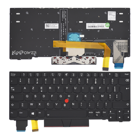 Clavier Azerty Français Compatible avec Lenovo ThinkPad L13 Yoga Gen2/X13 Gen1 Rétro-éclairage