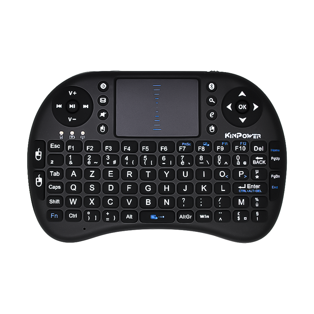 Clavier Azerty Kinpower Mini Sans Fil avec Touchpad Multi-fonctions en Batterie Rechargeable