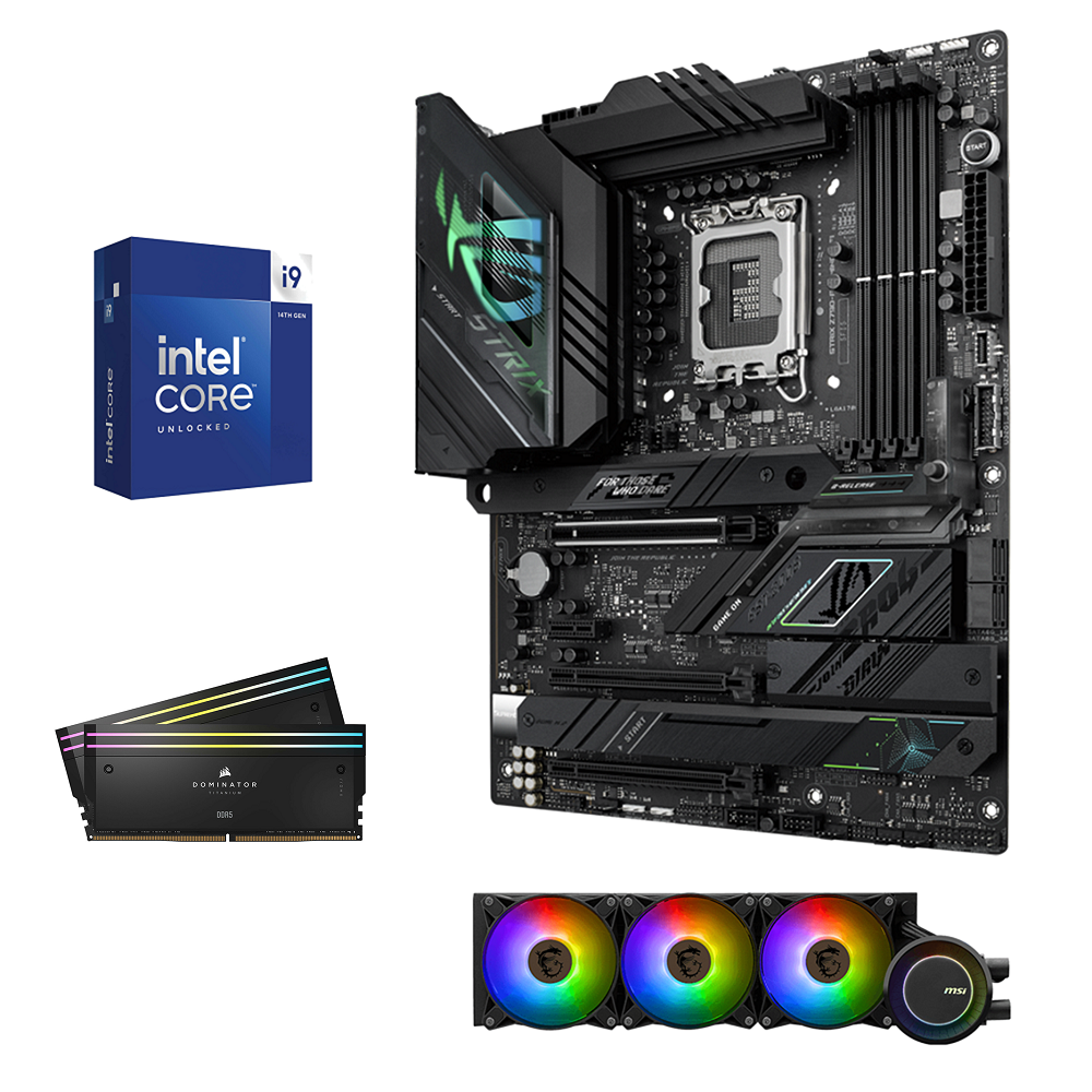 Kit d'évolution Intel-15 Core i9-14900KF - ASUS Rog Strix Z790-F Gaming Wifi - Wifi 6E - BT 5.3 - 32Go DDR5
