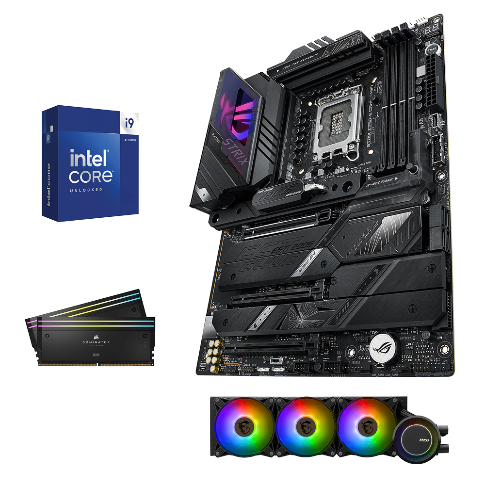 Kit sur Mesure Intel-17 Core i9-14900KF - ASUS Rog Strix Z790-E Gaming Wifi - Wifi 6E - BT 5.3 - 32Go DDR5