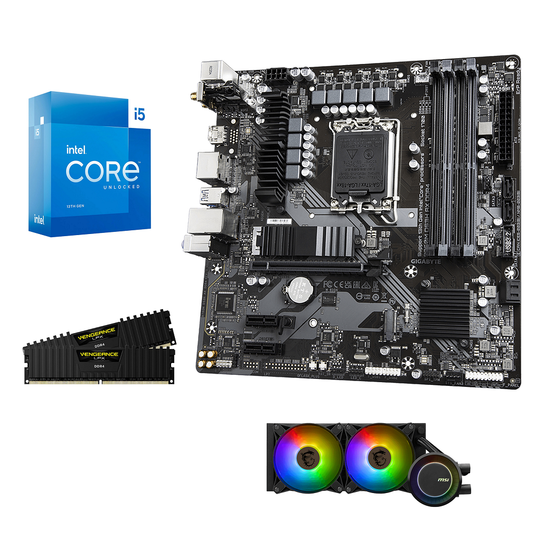 Kit d'évolution Intel-6 Core i5-13600KF - Gigabyte B760M DS3H AX DDR4  - Wifi 6E - BT 5.2 - 16Go