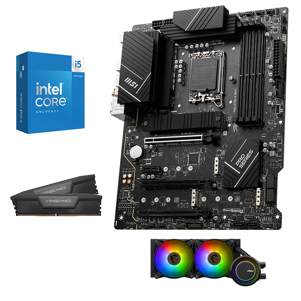 Kit d'évolution Intel-11 Core i5-14600K - MSI Pro Z790-P Wifi DDR5 - Wifi 6E - BT 5.3 - 32Go DDR5