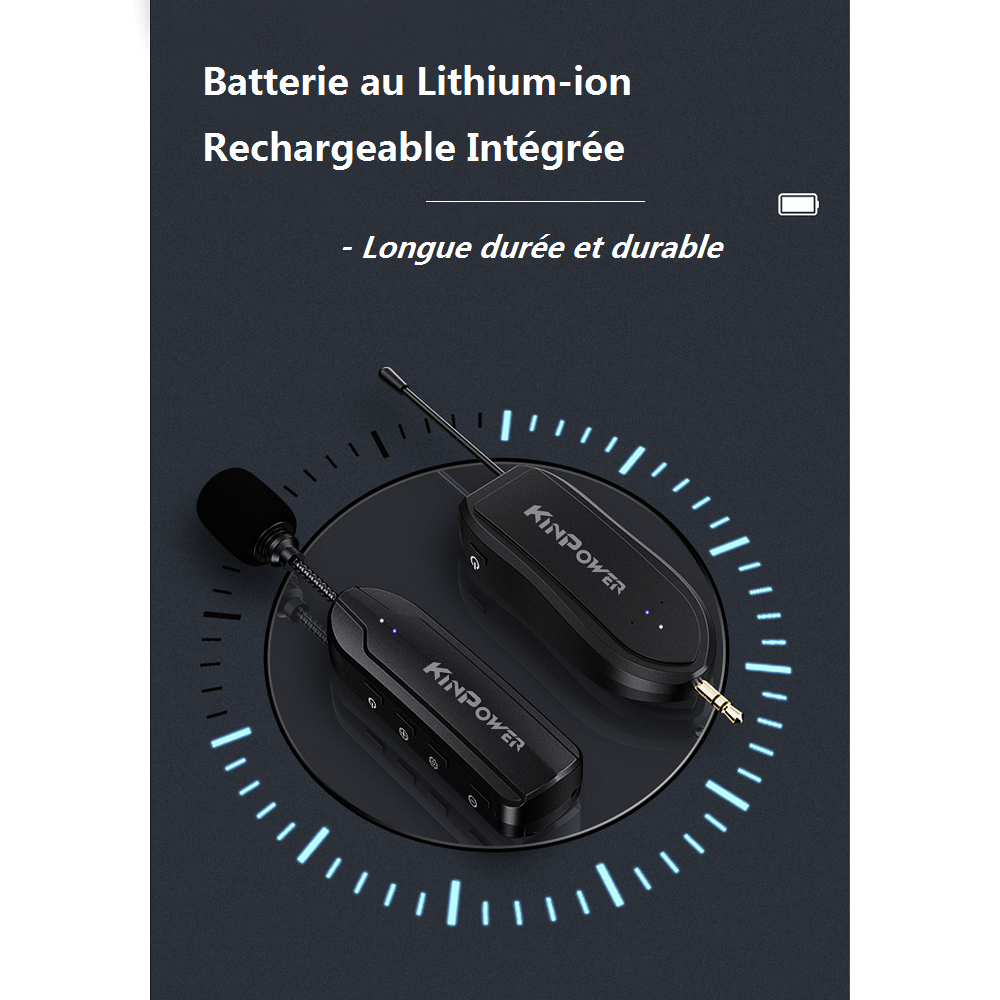 Micro Cravate d'enregistrement sans fil UHF pour Smartphone Tablette Caméra vidéo et Ordinateur