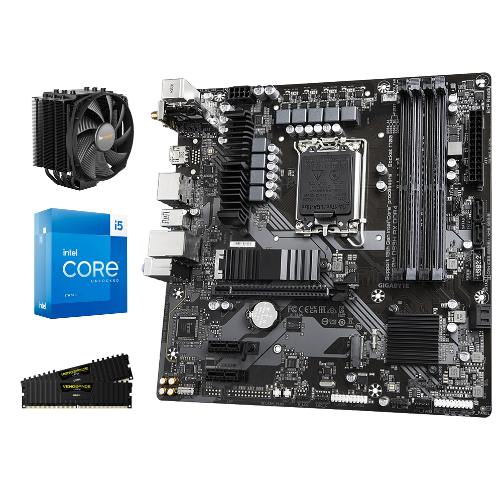 Kit d'évolution Intel-4 Core i5-13600K - Gigabyte B760M DS3H AX DDR4 - Wifi 6E - BT 5.2 - 16Go