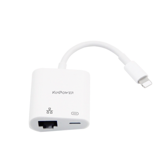 Adaptateur Concentrateur Lightning vers Ethernet RJ-45 avec Port de charge Lightning 2 en 1