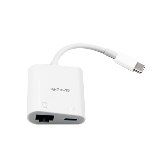 Adaptateur Concentrateur Type C vers Ethernet RJ-45 avec port charge Type C 2 en 1