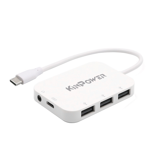 Adaptateur Concentrateur Type C vers Ports Hub USB OTG,Prise Audio 3.5mm et port de charge Type C 3 en 1
