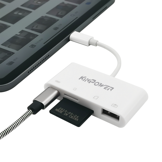 Adaptateur Concentrateur Type C vers Port USB OTG,Lecteur SD/TF et Port de charge Type C 3 en 1